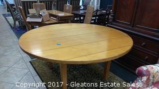 ROUND DINING TABLE WITH EIGHT CHAIRS