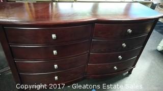 TRADITIONAL EIGHT DRAWER DRESSER WITH MIRROR
