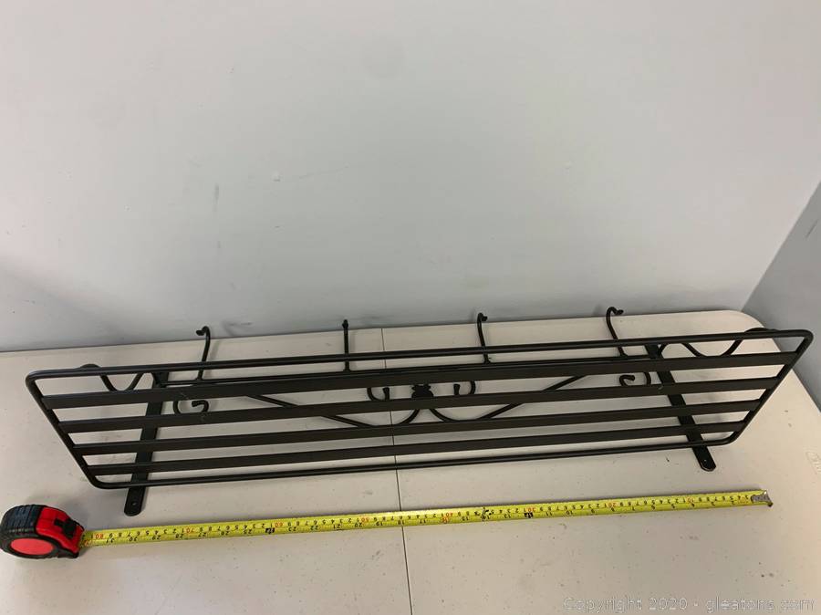 Cheapest Longaberger 32” wrought iron Wall Shelf w/4 Hooks