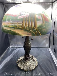 Thomas Kinkade Reverse Painted Table Lamp 