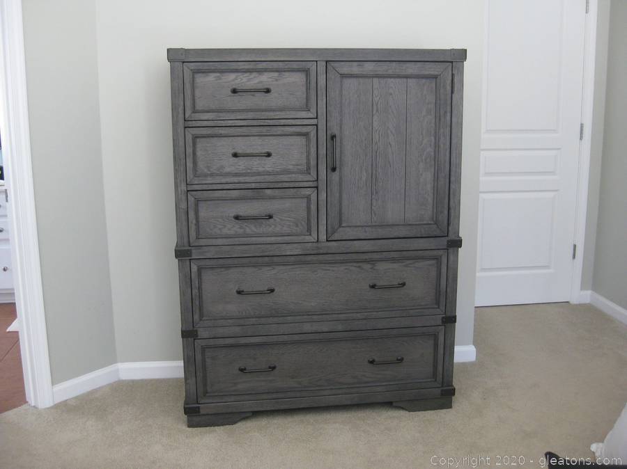 Haverty's Vickery Creek Weathered Gray Door Chest Auction