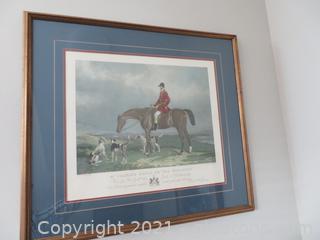 Gorgeous Wand H Barraud Mr. Charles Davis on the Traverser Print Fox Hunt Horse Dogs (Located in Cottage 1)