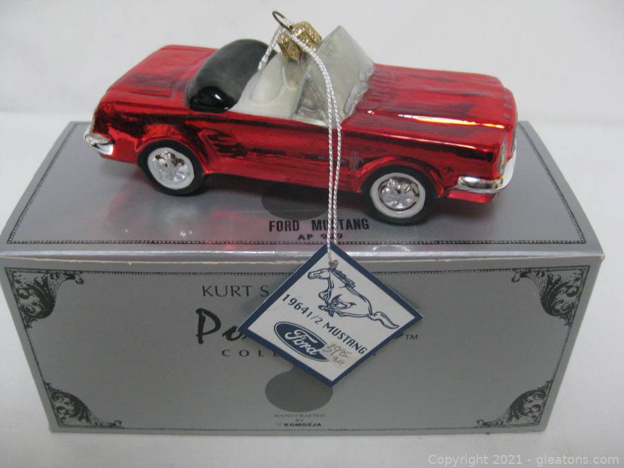 Kurt S. Adler 1964 1/2 Ford Mustang Red Polonaise Glass Christmas sold Ornament