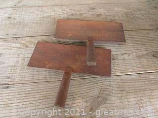 Antique Primitive No 10 Cotton Carder Combs Old Whittemore 