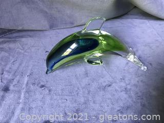 Crystal dolphin clear, green and blue