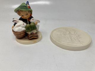 Hummel Figurines 1950 Playmates Figure and “A Keepsake from The Birthplace of Hummel” Figurine