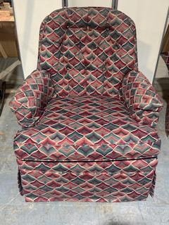 Red and Green Swivel Arm Chair 