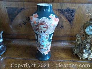 LARGE ASIAN ANTIQUE NIPPON HANDPAINTED URN
