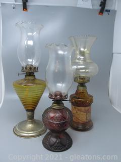 Three Adorable Oil Lamps