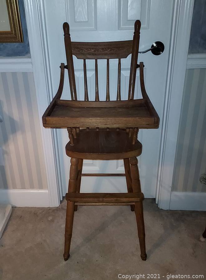 value of antique wooden high chair