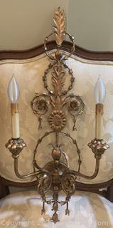 Currey Belmonte Wall Sconce with Silk Wrap Candelabras