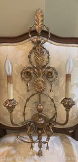 Currey Belmonte Wall Sconce with Silk Wrap Candelabras