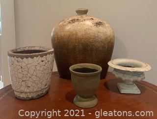 Four Piece Vase and Planter Collection 