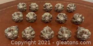 15pc Charleston Knob Co.Ceramic Knob with Chrome Detail    