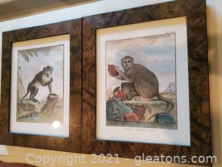 Le Compote De Buffon Eminent Artist Hand Colored Framed Prints Two 