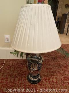 Ceramic Lamp with Book Design Motif