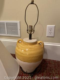 Mid Century Drip Glaze Bulbous Table Lamp 
