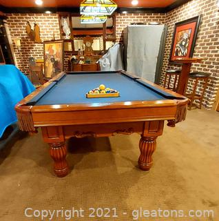 8’ Brunswick Dominion Billiard Table – Reflects European Styling with Regal, Old World Appeal See Notes