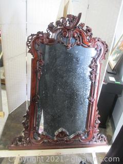 Large Carved Wood Mirror