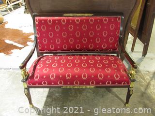 Consulate-Early Empire Style Settee with Gilt Bronze Sphinx Arm Supports 