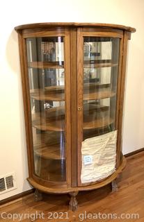 Classic Oak Glass Curio Cabinet