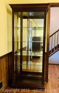 Etched Glass 5 Shelf Curio Cabinet 