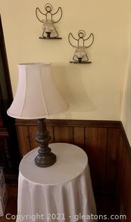 Accent Table and Angel Wall Sconces 