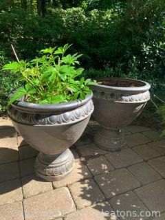 Two Urn Style Garden Planters