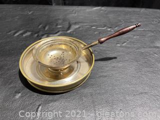 Antique Strainer W/ Dish by Empire Art Silver 