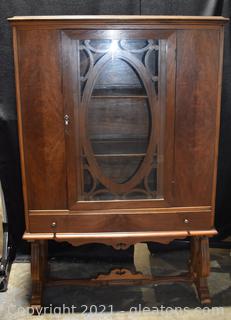 Antique Walnut Old Charm China Display Cabinet