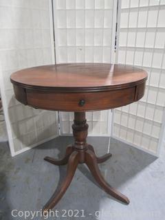 Drum Table with Drawer