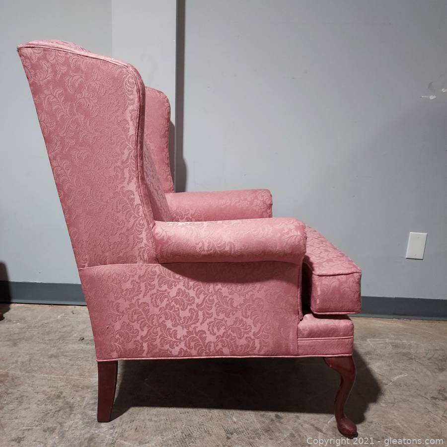 pink mauve queen anne chair