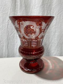 Red Bohemian “Egermann” Vase