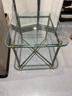 Glass & Metal Side Table 