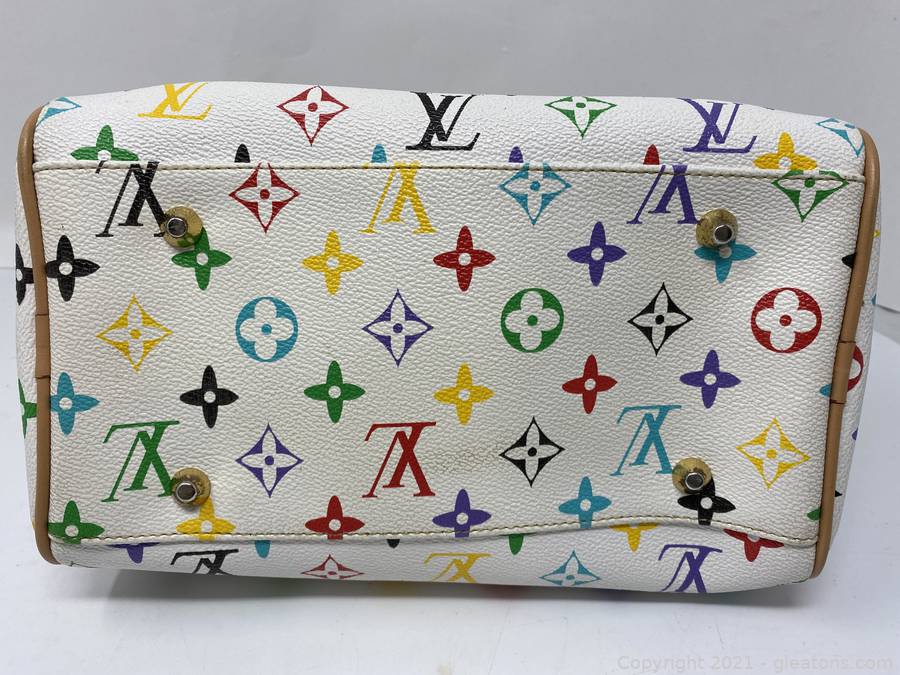 louis vuitton white with colored letters