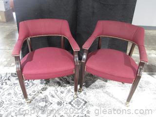 2 Paoli Inc. Beautiful Burgundy Rolling Chairs 