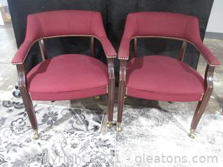 2 Beautiful Burgundy Paoli Inc. Rolling Chairs 