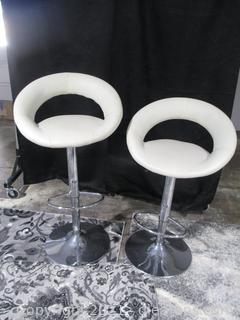 Set of 2, Faux Leather Bar Stools 