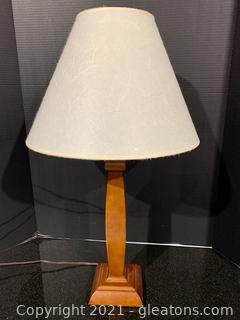 Wood Table Lamp W/Shade 
