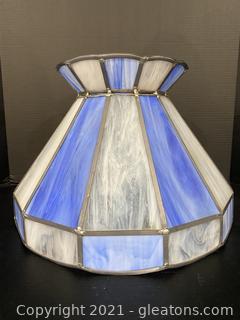 Multi Colored Blue Stained Glass Lamp Shade/Chandelier 