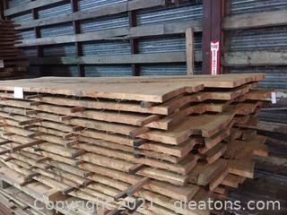 Stack of About 40 Rough Cut Pecan Boards