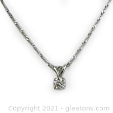 Classic Diamond Necklace in 14kt White Gold 