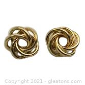 Classic Love Knot Stud Earrings in 14kt Yellow Gold 