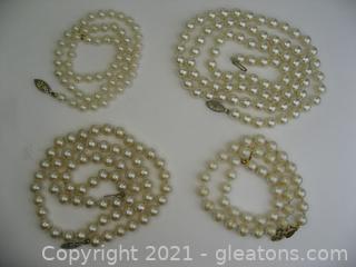 Costume Pearl Necklace Lot 