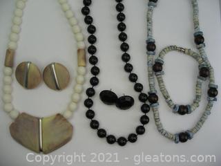 3 Matched Sets of Beaded Jewelry 