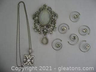 Silver Tone Jewelry Lot 