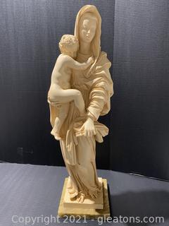 Vintage A.Giannelli Madonna and Child Sculpture 