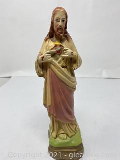 Vintage Sacred Heart Jesus Statue 