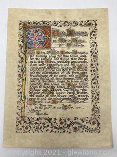 Unique John J.Crawley & Co Printed Prayer 