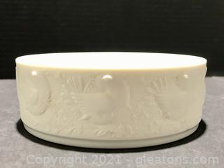 Embossed White Matte Porcelain Bowl by Rosenthal Studio Line 